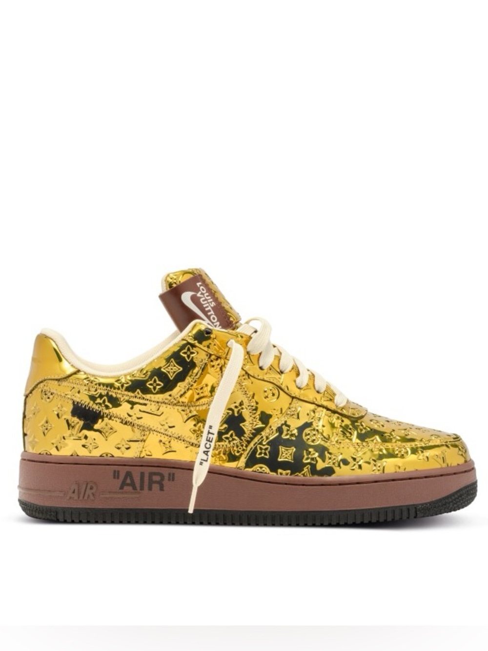 Louis Vuitton Nike Air Force 1 Low By Virgil Abloh Metallic Gold